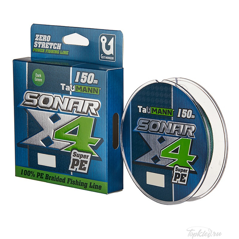 Шнур плетёный TauMANN Sonar PE X4 #2.5 (150м, 16.5кг, 0.26мм) #DarkGreen