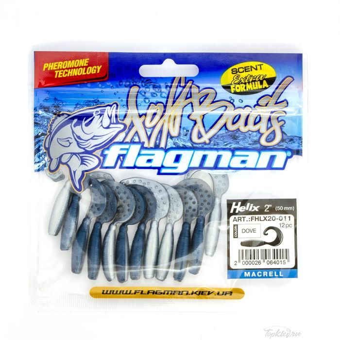 Мягкая приманка Flagman твистер Helix 2" dove 12pc macrell