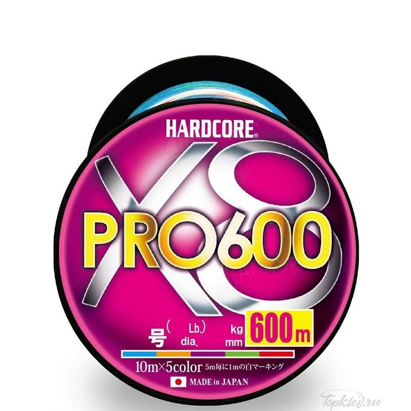 Плетеный Шнур Duel PE HARDCORE X8 PRO 600m #5.0 5COLOR 36.0Kg (0.38mm) Плетеный Шнур Duel PE HARDCORE X8 PRO 600m #5.0 5COLOR 36.0Kg (0.38mm)
