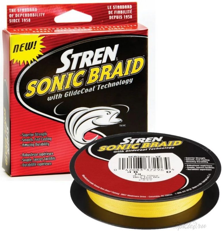 Шнур плетеный Stren Sonic Braid 110m Hi-Vis Yellow 0,22mm