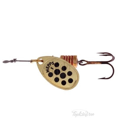 Блесна вращающаяся Mepps "Aglia PTS Noirs OR" №2 (4,5г) на подложке 1 шт.