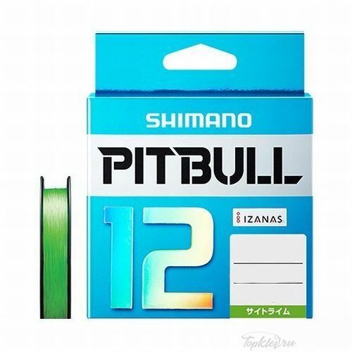 Шнур плетёный PE Shimano PL-M62R PITBULL PE12 200m GREEN #0.6 6,3kg.