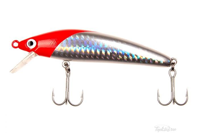 Воблер Asari Catch Minnow 115mm #03 Silver Red head