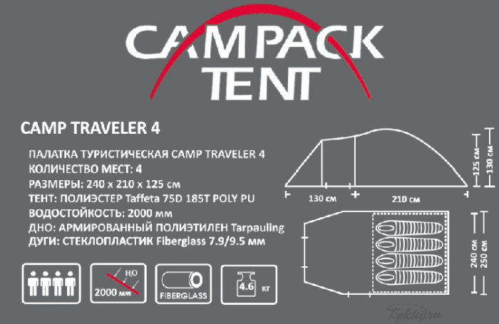 Палатка туристическая Campack Tent Camp Traveler 4
