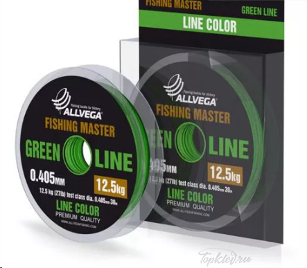 Леска Allvega Fishing Master 30м 0,310мм (7,5кг) зеленая