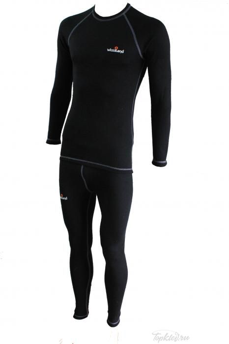 Комплект термобелья Woodland "Ultra Wool Thermo" (чёрный) р. M