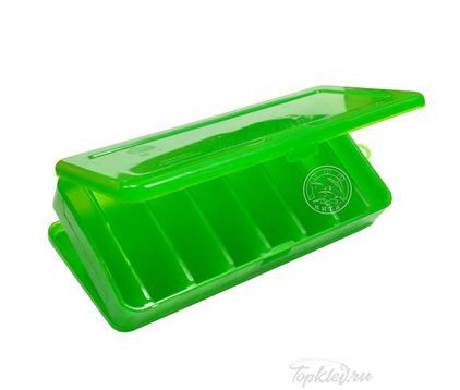 Коробочка Три Кита ВБ-1 2-х сторонняя для воблеров и балансиров (7+7 отд.) (190*85*35мм) зеленая