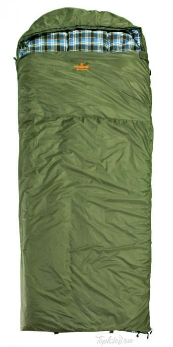 Спальный мешок Woodland BERLOGA 400 R (шерсть+холофайбер) хаки