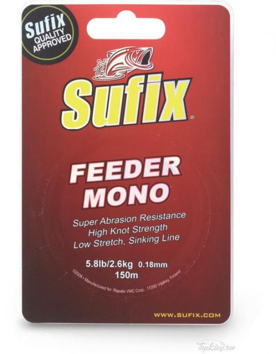 Леска Sufix Feeder mono красная 300м 0.28мм 6,6кг