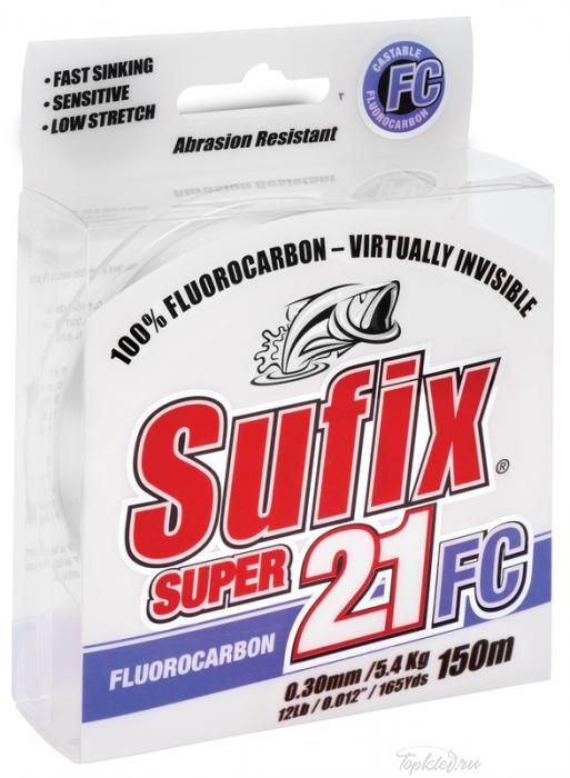 Флюорокарбон Sufix Super 21 Fluorocarbon 150м 0.35мм 9,0 кг