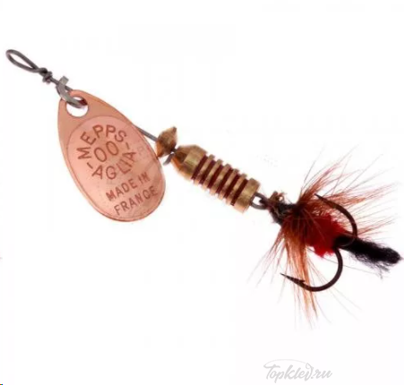 Блесна вращающаяся Mepps "Aglia CU Mouche Rouge" (1,5г) блистер №00