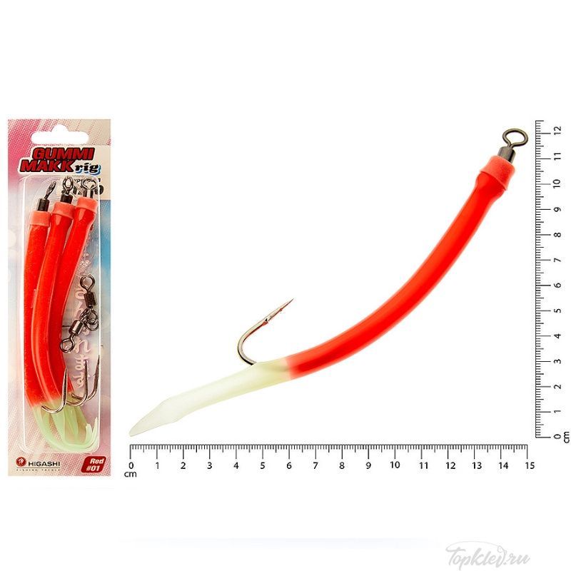 Оснастка Higashi Gummi Makk rig SB3 #01 Red #12-0