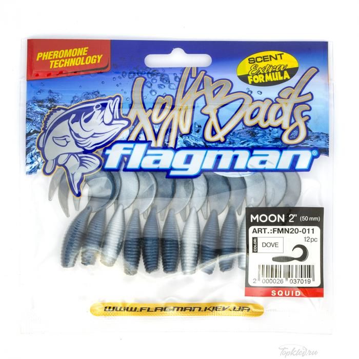 Мягкая приманка Flagman твистер Moon 2" dove 12pc squid