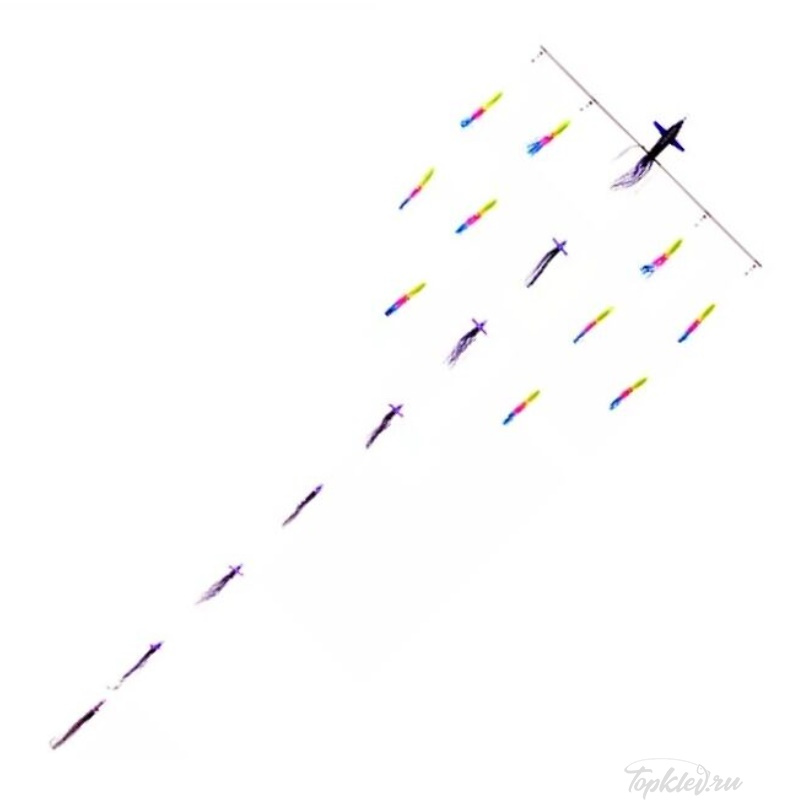 Оснастка Higashi 36 Flock fish 6 Squid 470гр #Combo 2 (Purple/Rainbow)