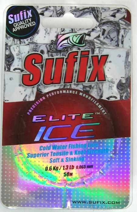 Леска Sufix Elite Ice 50м 0.135мм 2кг