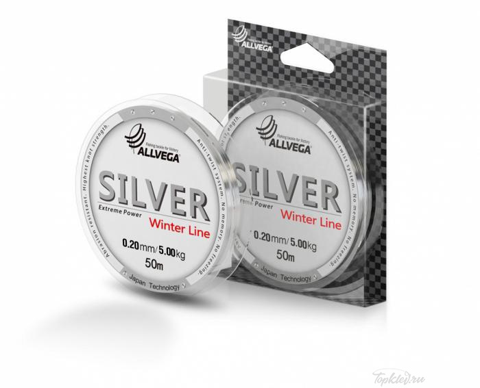Леска Allvega Silver 0.20мм (50м) (5,00кг) (серебристая)