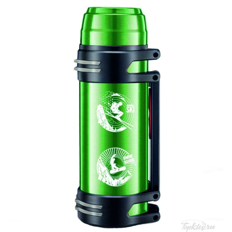 Термос Barouge SPORT/TOURISM нержавеющая сталь с ручкой 1500 мл, Зеленый, BT-417F