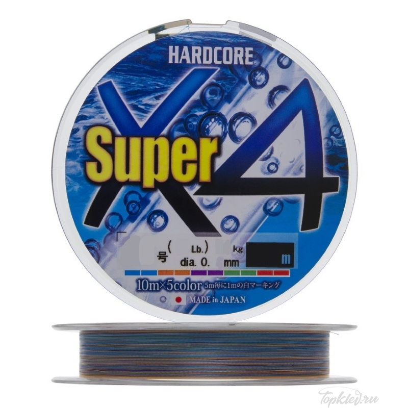 Шнур плетеный Duel PE Hardcore X4 Super 300м 5color #0.8 0.15мм 6.4кг Шнур плетеный Duel PE Hardcore X4 Super 300м 5color #0.8 0.15мм 6.4кг