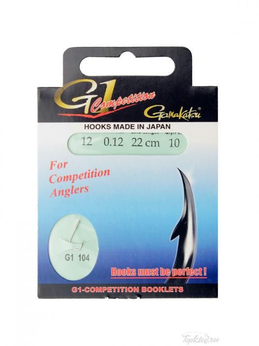 Крючок с поводком Gamakatsu G1-104 22см №12 d поводка 0,12 (10шт.)