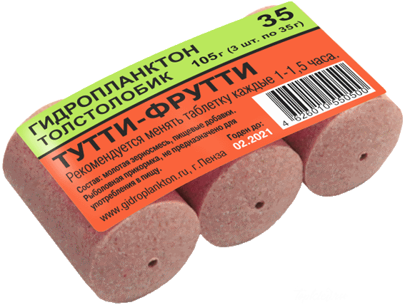 Гидропланктон 35г х 3шт. Тутти-Фрутти (цена за 25 упаковок в коробке)