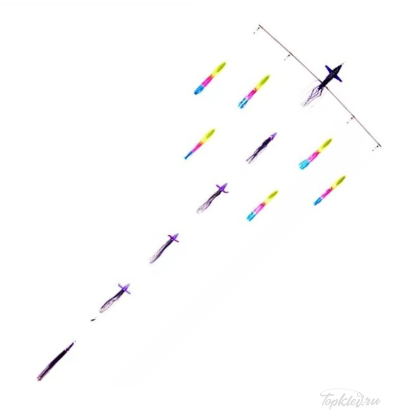 Оснастка Higashi 36 Flock fish 9 Squid 660гр #Combo 2 (Purple/Rainbow)