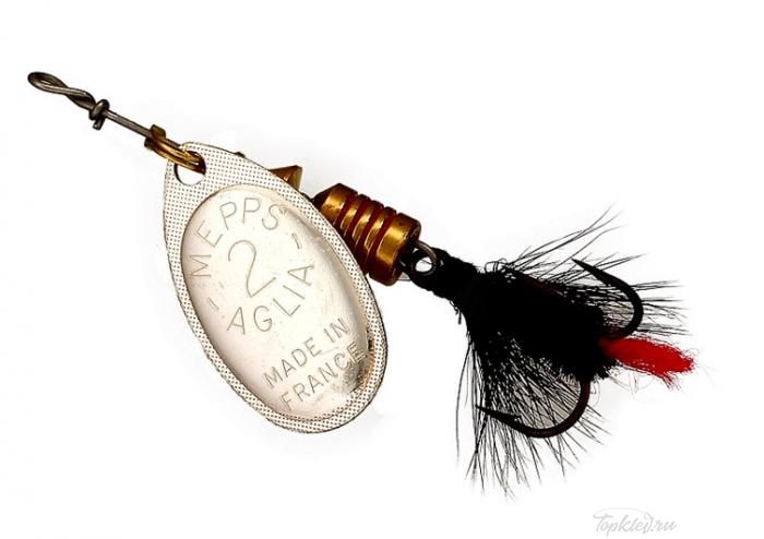 Блесна вращающаяся Mepps "Aglia CU Mouche Noire" блистер №1