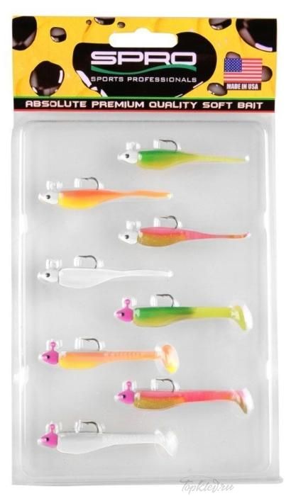 Набор силиконовых приманок+ джиг головка Spro "READY 4 FISH KIT H 5 см"