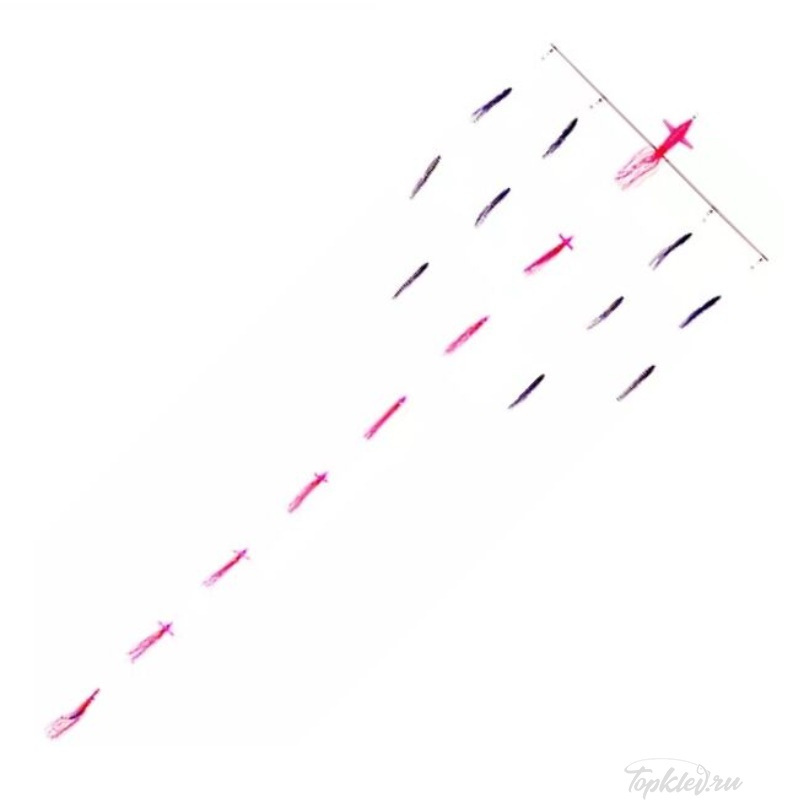 Оснастка Higashi 36 Flock fish 6 Squid 470гр #Combo 1 (Pink Tiger/Purple)