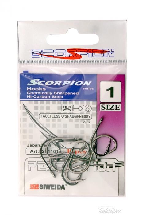 Крючок Siweida "SCORPION" FAULTLESS O'SHAUGHNESSY №1 BLN W/R (10шт.)