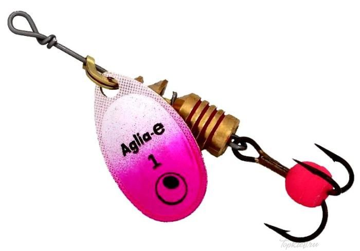 Блесна вращающаяся Mepps "Aglia E" №1 Pink Bright на подложке 1 шт.