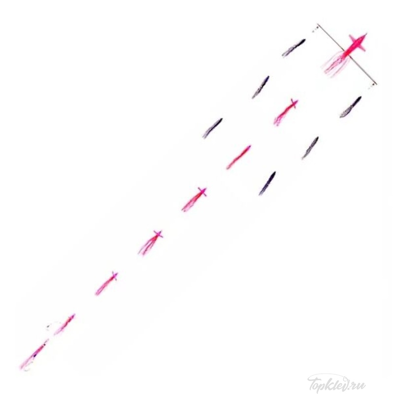 Оснастка Higashi 18 Flock fish 6 Squid 420гр #Combo 1 (Pink Tiger/Purple)