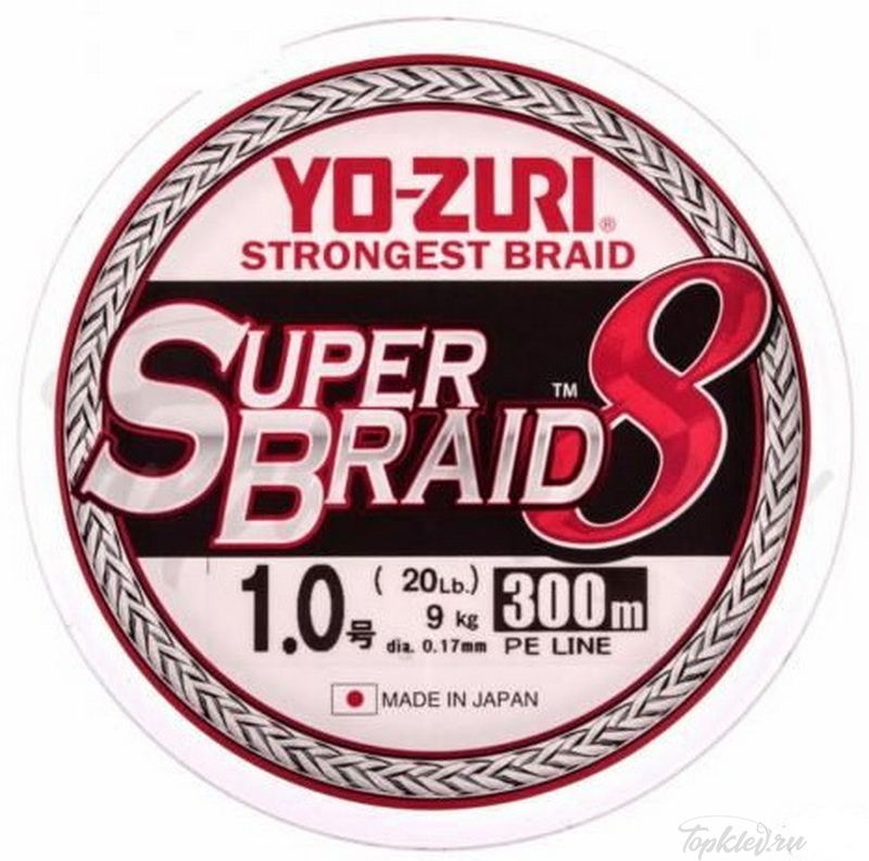 Шнур плетеный Yo-Zuri PE SUPERBRAID 8 300m #1.0 5COLOR 9.0Kg (0.17mm)