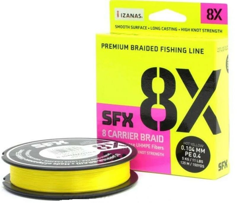 Шнур плетеный Sufix SFX 8X желтый 135 м 0.235 мм 20 кг