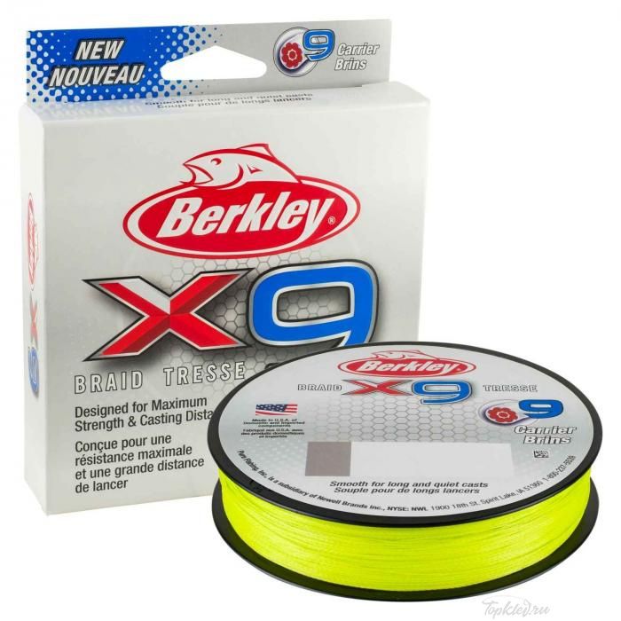 Шнур плетеный Berkley X9 Braid Fluro Green 300m 0.12mm 4,5kg