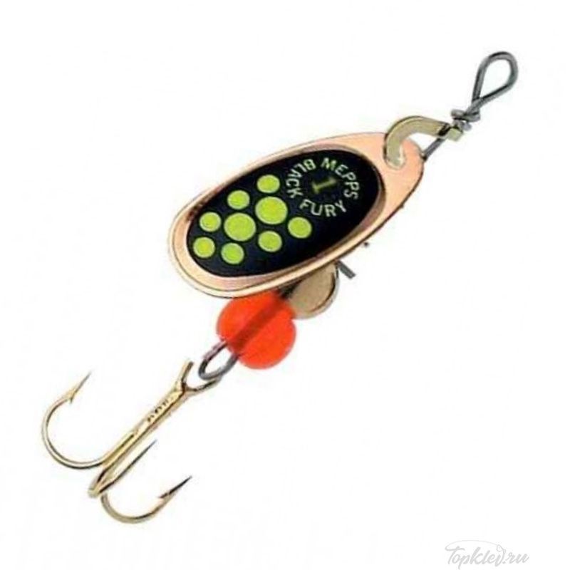 Блесна вращающаяся Mepps Black Fury 1, Copper/Chartreuse ( уп.5шт.)