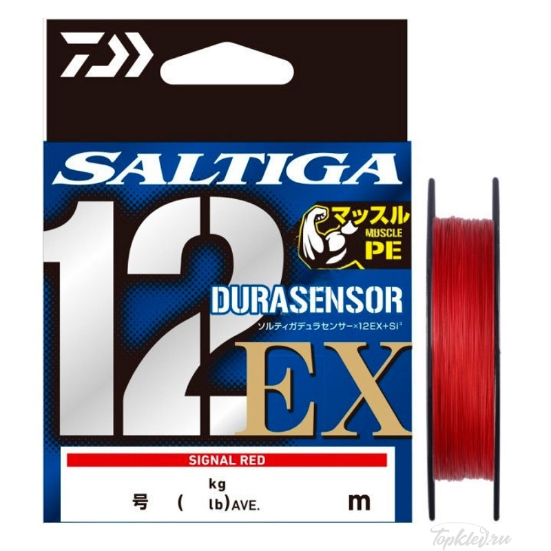 Шнур плетёный Daiwa UVF Saltiga Dura Sensor Х12EX +Si3 #4 (300м, 31кг, 0.33мм) #Red Шнур плетёный Daiwa UVF Saltiga Dura Sensor Х12EX +Si3 #4 (300м, 31кг, 0.33мм) #Red