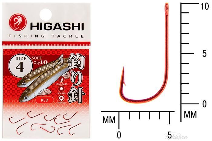 Крючок Higashi Sode ringed #4 Red