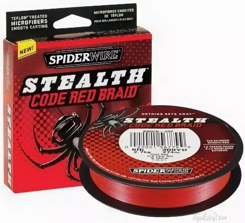 Шнур плетеный Spiderwire Stealth Red 270m 0,30mm 22.9kg