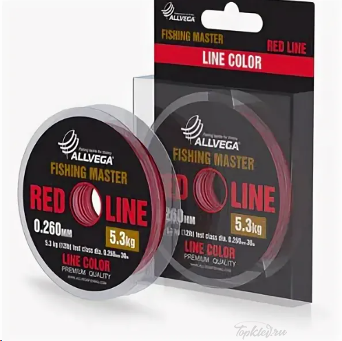 Леска Allvega Fishing Master 30м 0,148мм (2,2кг) рубиновая