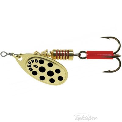 Блесна вращающаяся Mepps "Aglia PTS Noirs OR" №3 (6,5г) на подложке 1 шт.