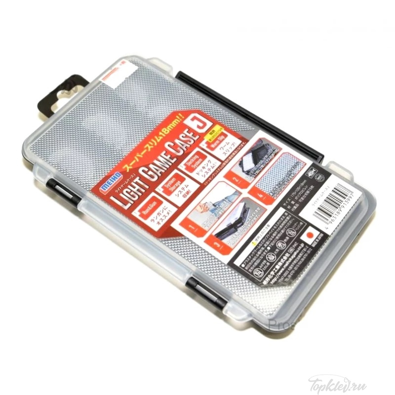Коробка Meiho Light Game Case J (175х105х18мм) #Clear/Black