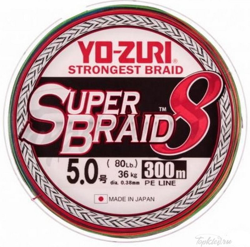 Шнур плетеный Yo-Zuri PE SUPERBRAID 8 300m #5.0 5COLOR 36.0Kg (0.38mm)