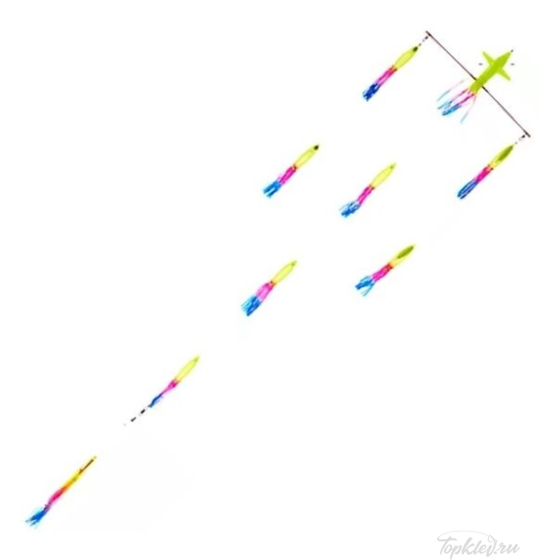 Оснастка Higashi 18 Left Direction Flock fish 9 Squid 580гр #Rainbow