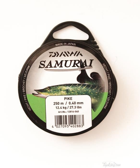 Леска Daiwa "Samurai Pike" 0,40мм 250м (светло-оливковая)