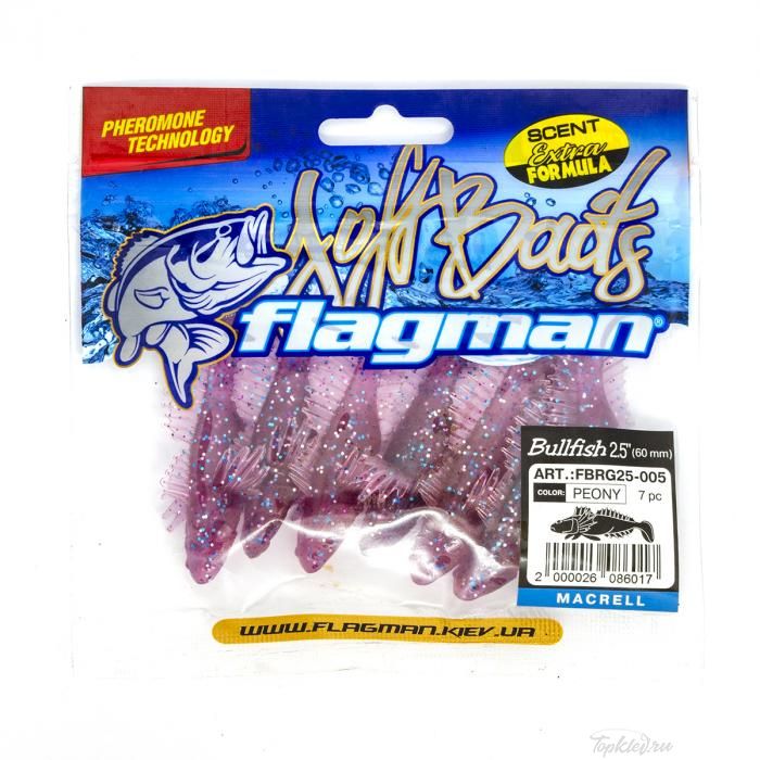 Мягкая приманка Flagman виброхвост Bullfish 2,5" peony 7pc macrell
