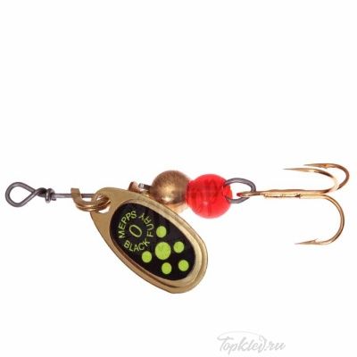 Блесна вращающаяся Mepps "Black Fury CHART OR" №0 (2,5г) на подложке 1 шт.