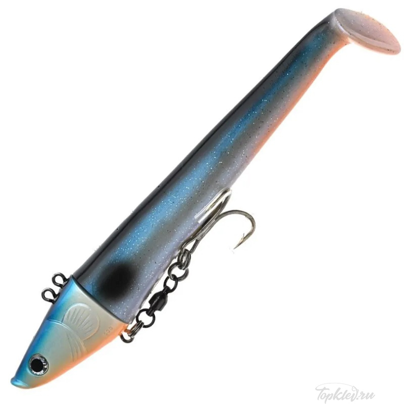 Приманка мягкая огруженная Pro Hunter Small Paddle Eel Shad Jig UV 28см 500гр #06 Blue Orangel