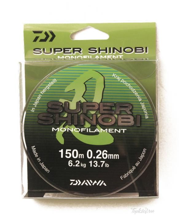 Леска Daiwa "Super Shinobi" 0,26мм 150м (светло-зеленая)