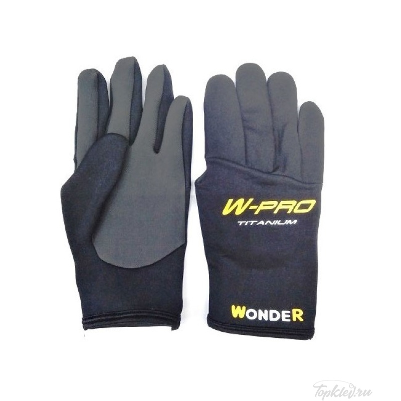 Перчатки неопреновые Wonder W-PRO WG-FGL062 (чёрные, с пальцами), р. M