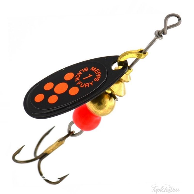 Блесна вращающаяся Mepps Black Fury 1, Black/Orange ( уп.5шт.)